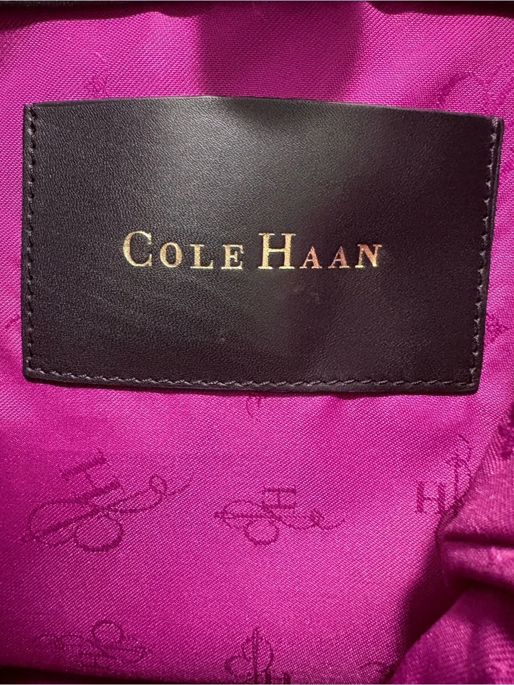 🖤 COLE HAAN Eloise Woven Tote with Magenta Interior